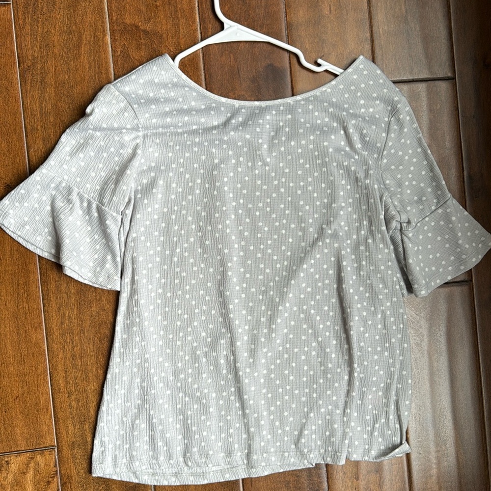 Grey polka dot shirt